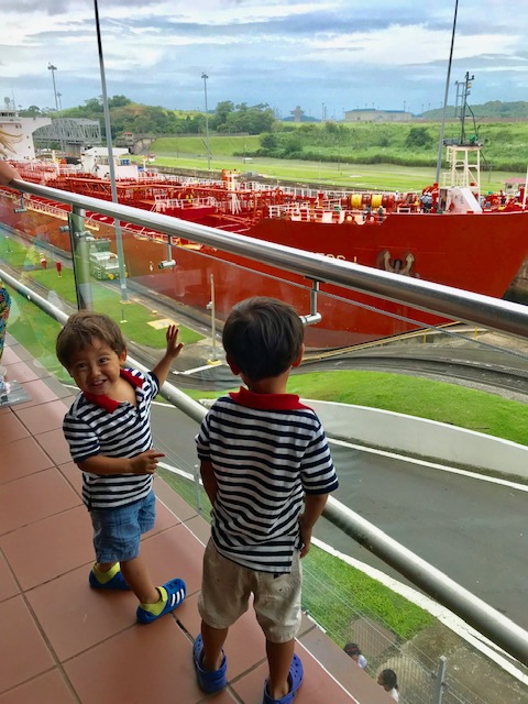 Boys at Panama Canal