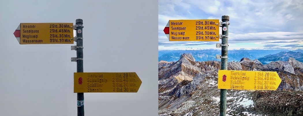 Säntis before and after
