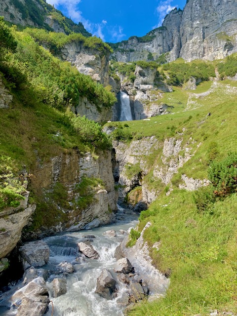 Lag da Pigniu hike waterfall